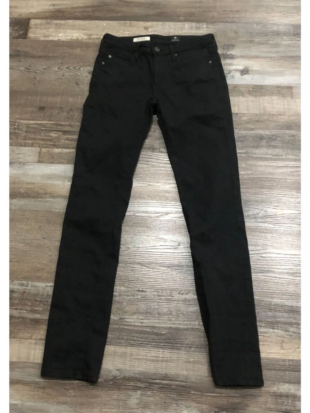 Adriano Goldschmied AG Womens 26R Black Prima Mid Rise Cigarette Jeans